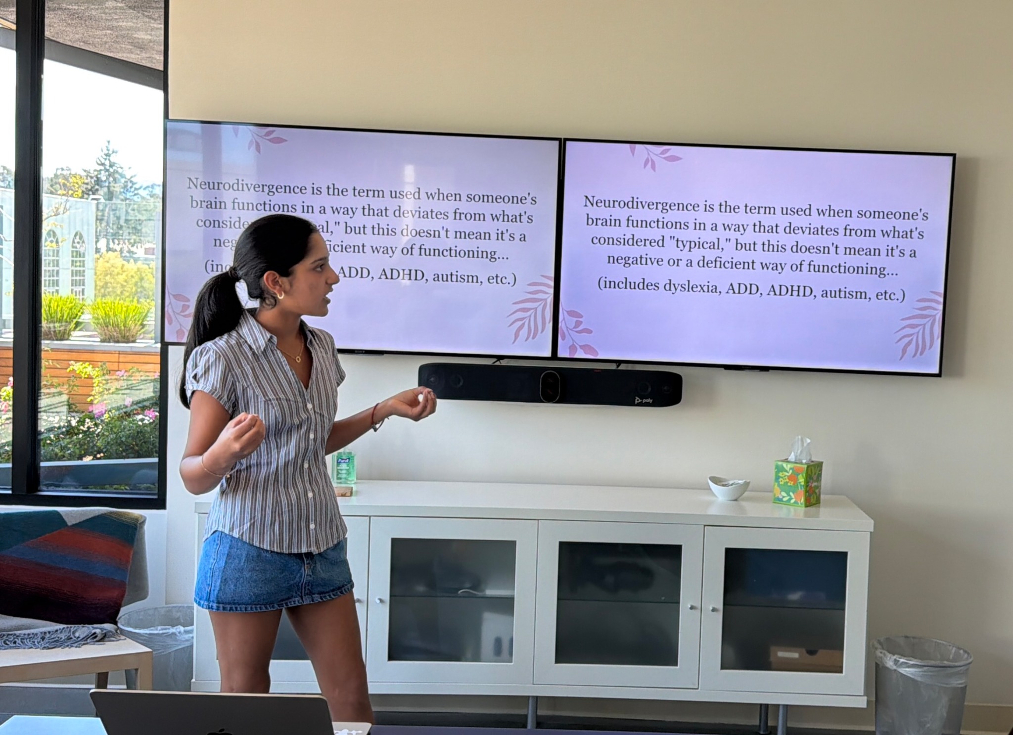 Kareena teaching her neurodiversity curriculum to a group of students